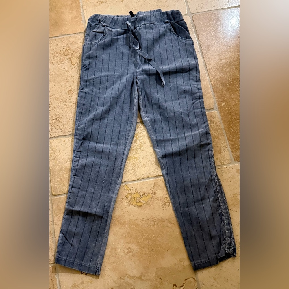 NWOT Venti6 Italian Crinkle Pinstripe Jogger size Large - Picture 2 of 4